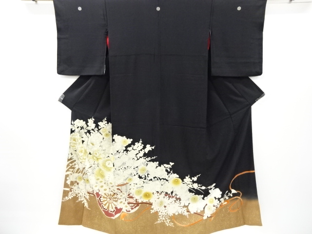 アンティーク　花車模様刺繍留袖(比翼付き)